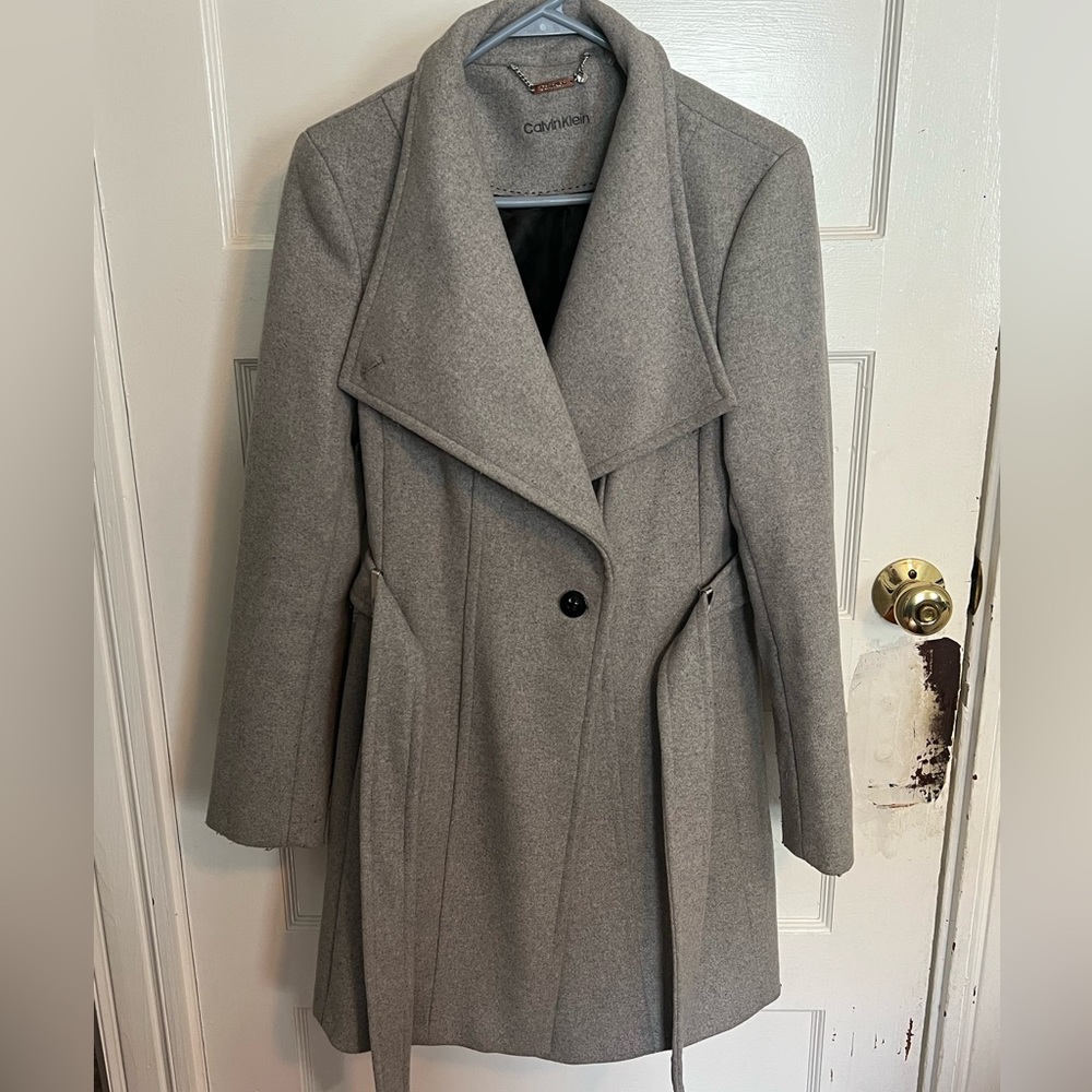 Calvin Klein pea coat. Gray size small